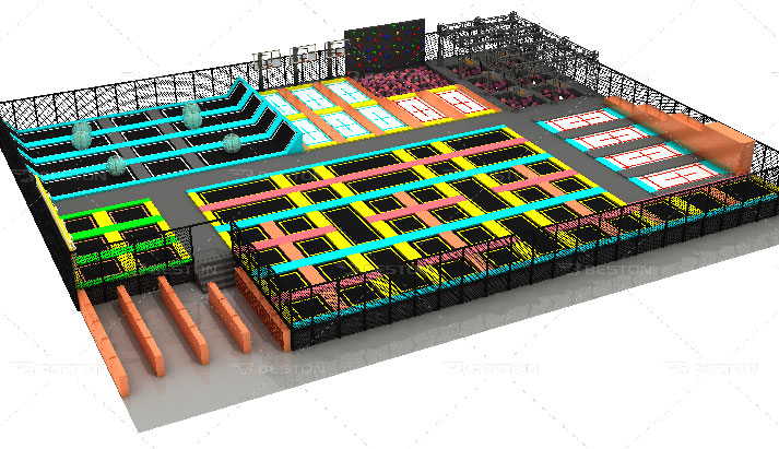 Indoor trampoline park equipment